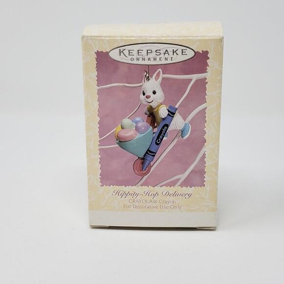1996 Hippity-Hop Delivery Crayola Crayon Handcrafted Keepsake Easter Ornament - Picture 1 of 5